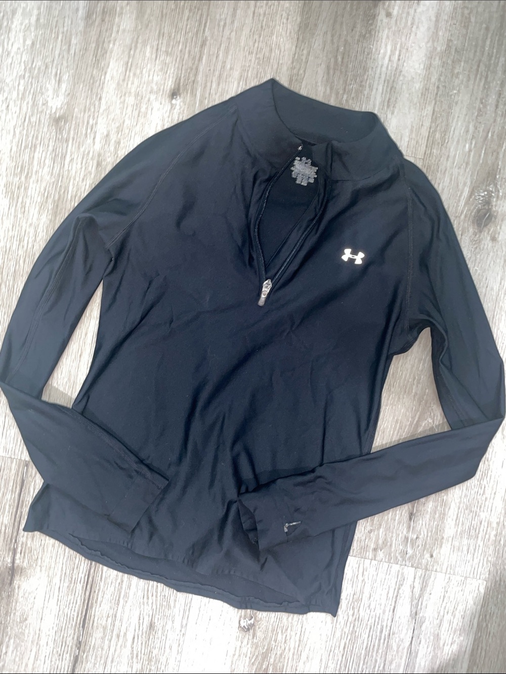 Under Armour Black Quarter-Zip Performance Top | Wrist Pocket | Women Size Small
